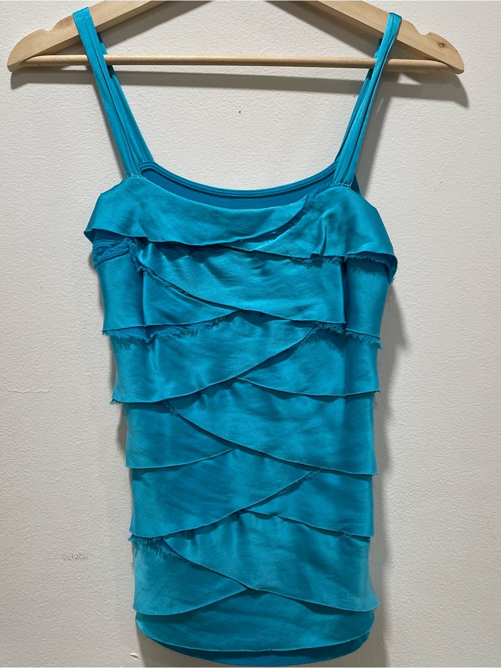 Cache Turquoise Silk Tank Top